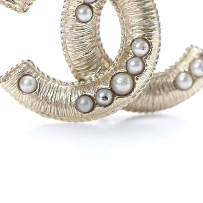 Chanel Pearl CC Earrings Gold 7 of 8