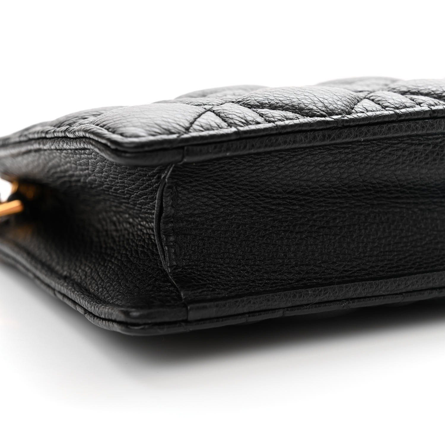 Christian Dior Calfskin Cannage Caro Zipped Pouch With Chain Black 9 of 11