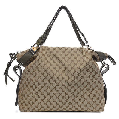 Gucci Monogram Large Bamboo Bar Tassel Shoulder Bag Brown 1 of 10