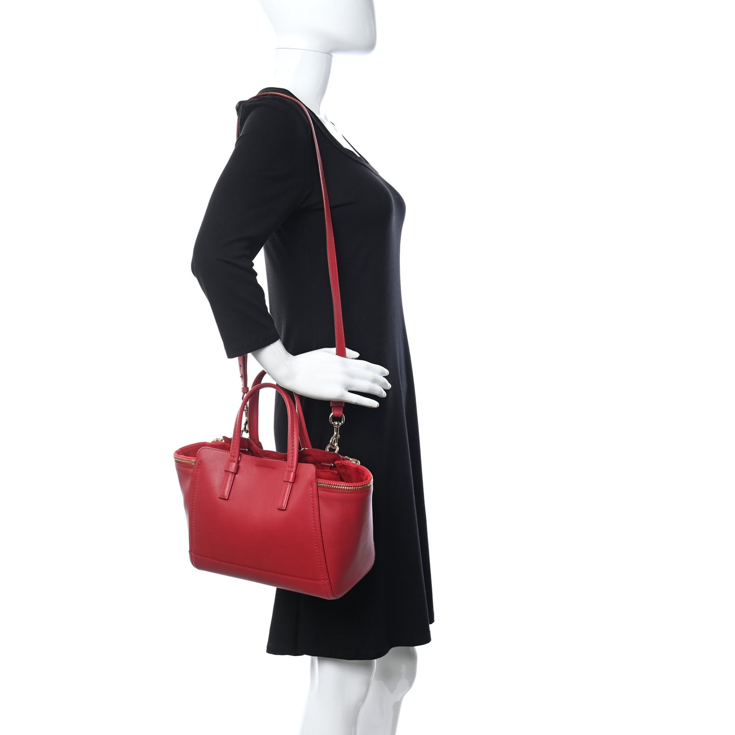 Calfskin Satchel Red