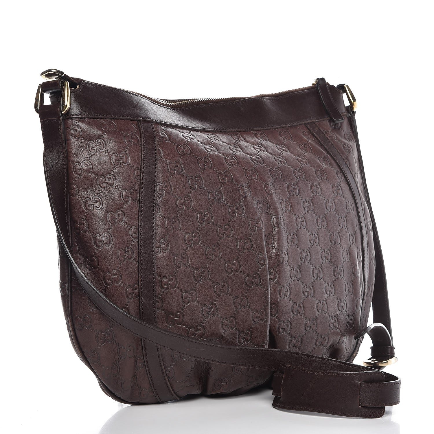 Gucci Guccissima Large D Ring Messenger Dark Brown 3 of 8