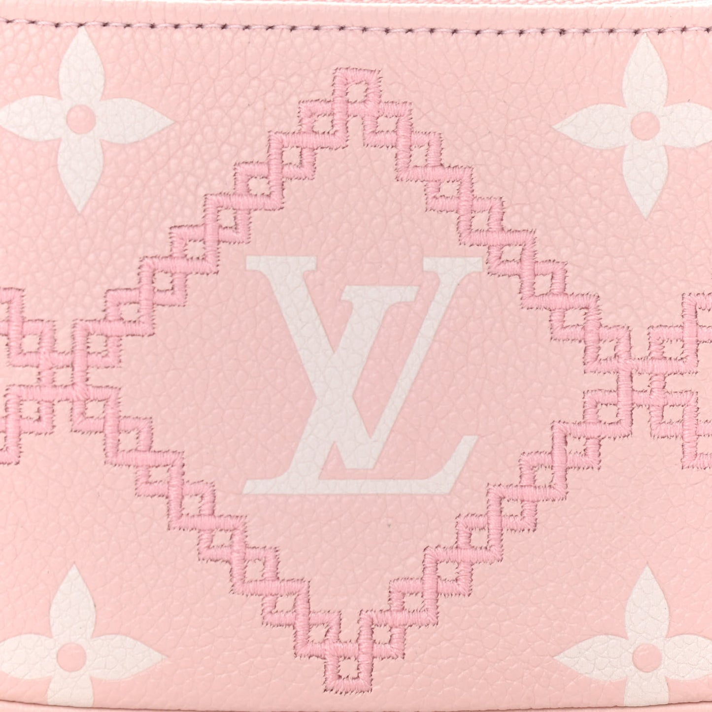 Empreinte Monogram Giant Broderies Mini Pochette Accessories Pink Creme