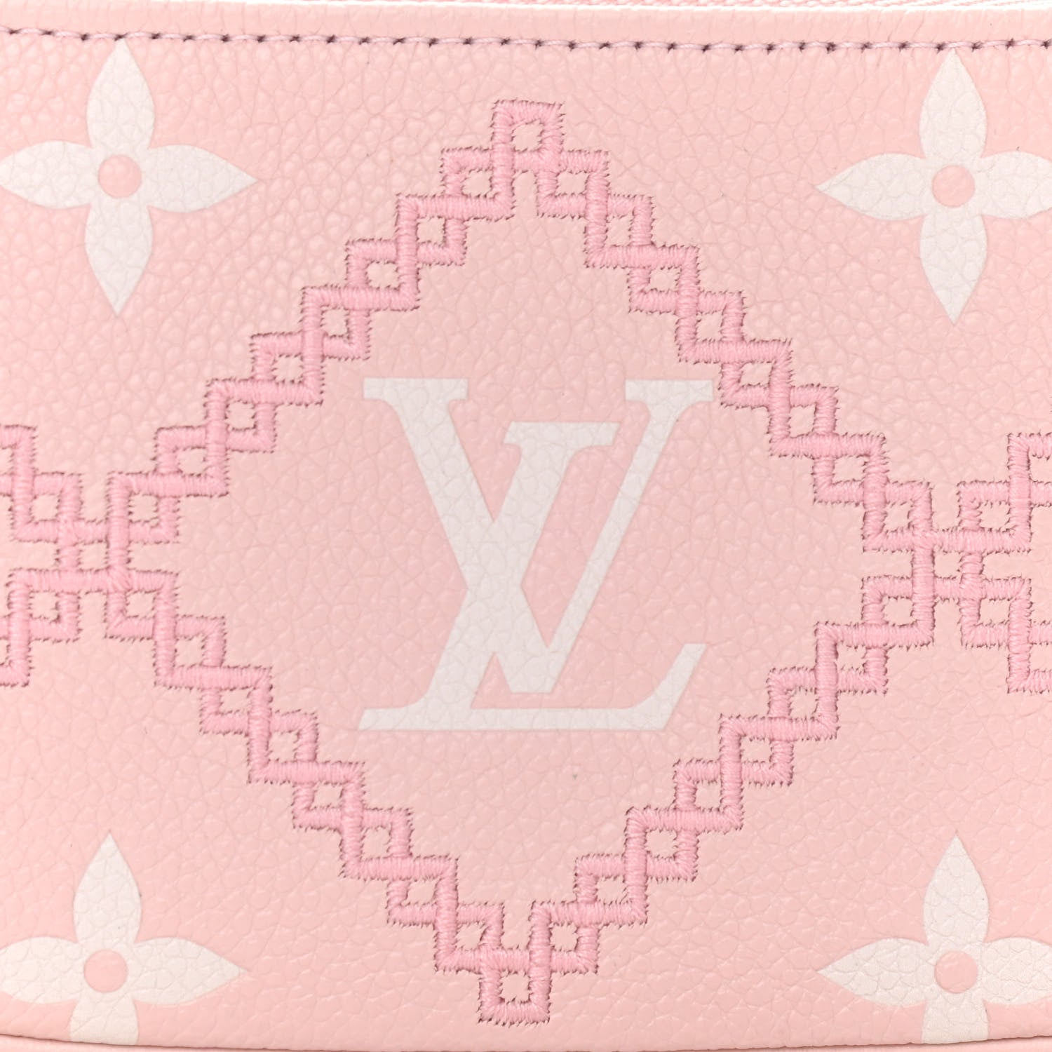 Louis Vuitton Empreinte Monogram Giant Broderies Mini Pochette Accessories Pink Creme 7 of 10