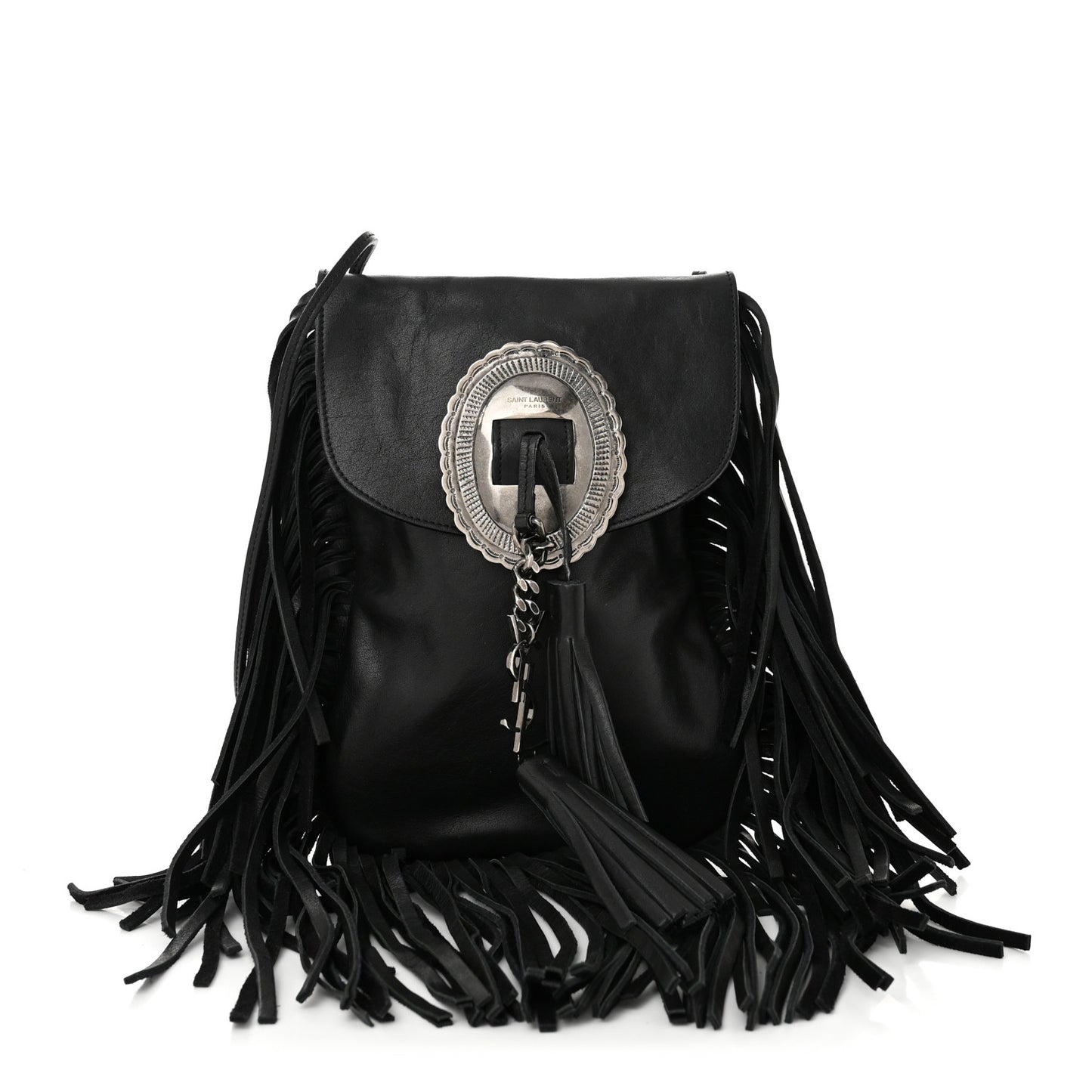 Lambskin Anita Tassed Crossbody Bag Black