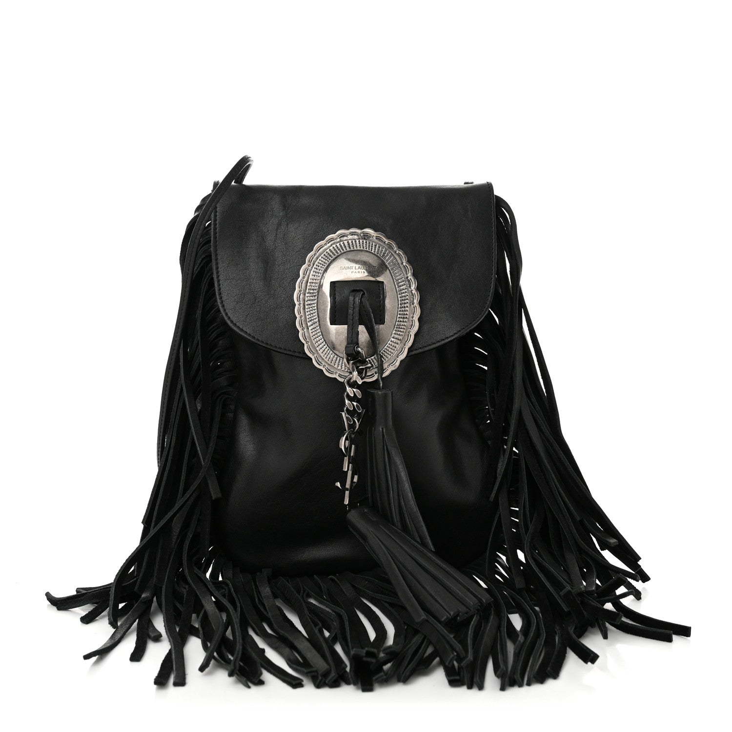 Saint Laurent Lambskin Anita Tassed Crossbody Bag Black 1 of 10