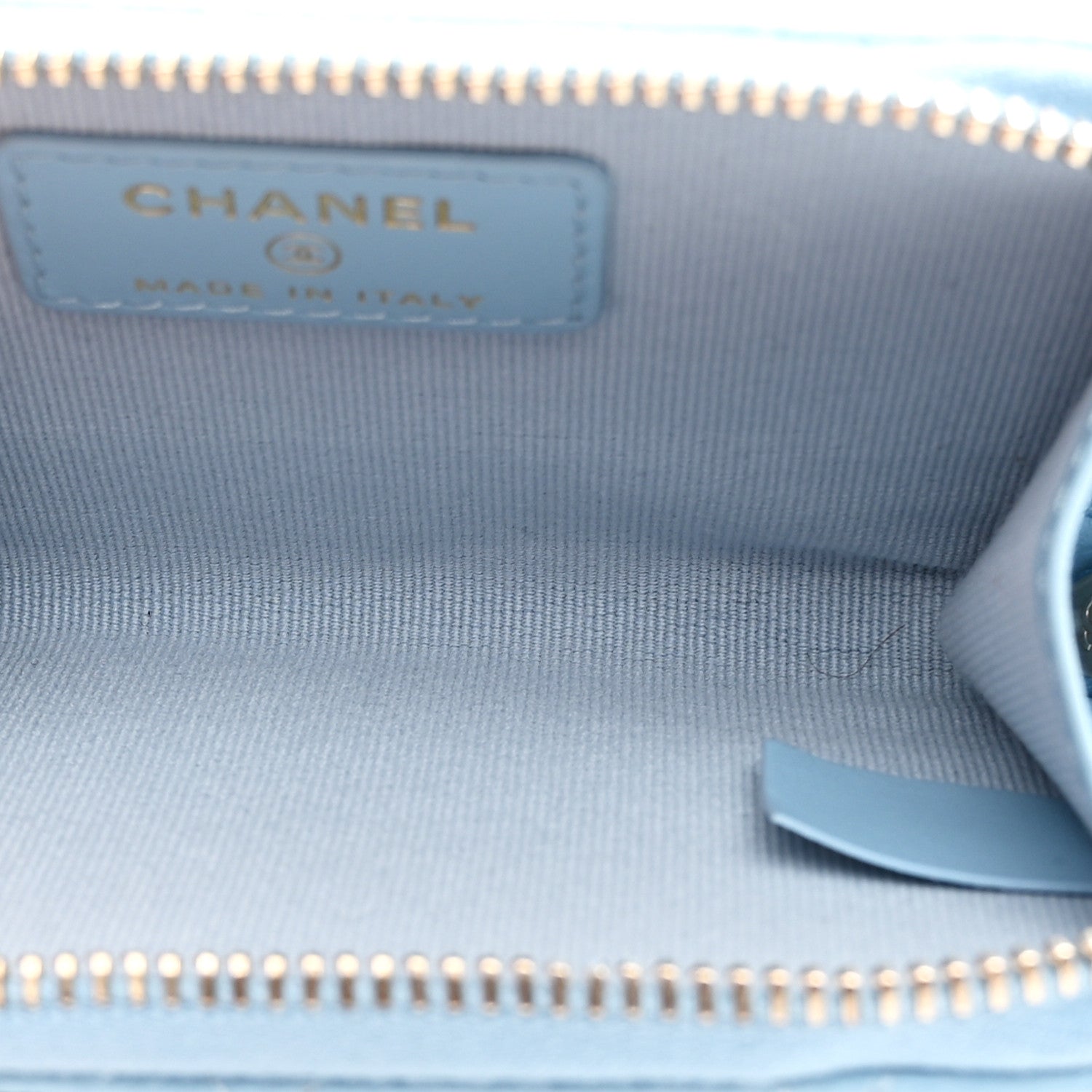 Chanel Caviar Quilted Zipped Key Holder Case Light Blue 5 of 8