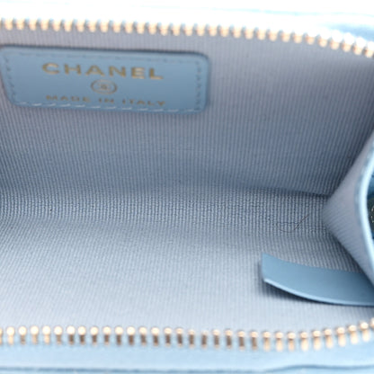 Chanel Caviar Quilted Zipped Key Holder Case Light Blue 5 of 8