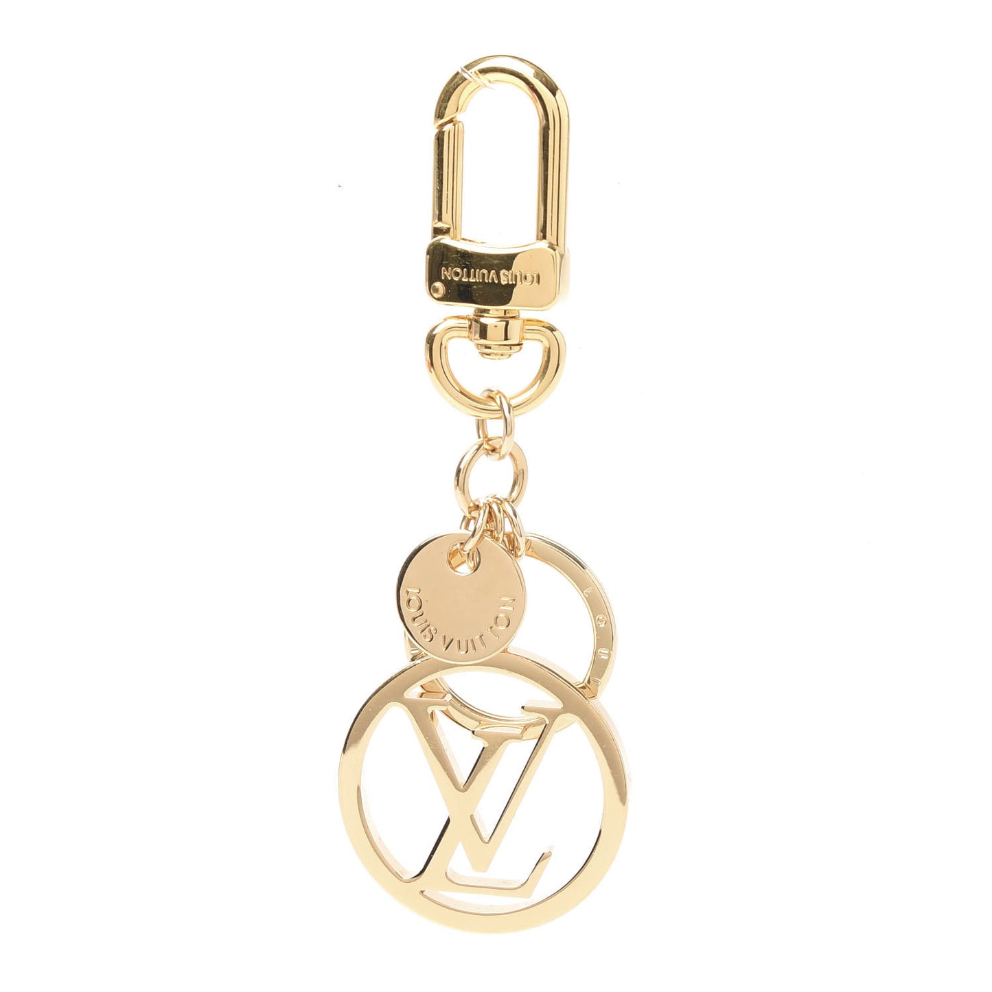 LV Circle Bag Charm Key Holder Gold