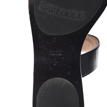 Gucci Calfskin GG Marmont Thong Sandals 41 Black 7 of 14