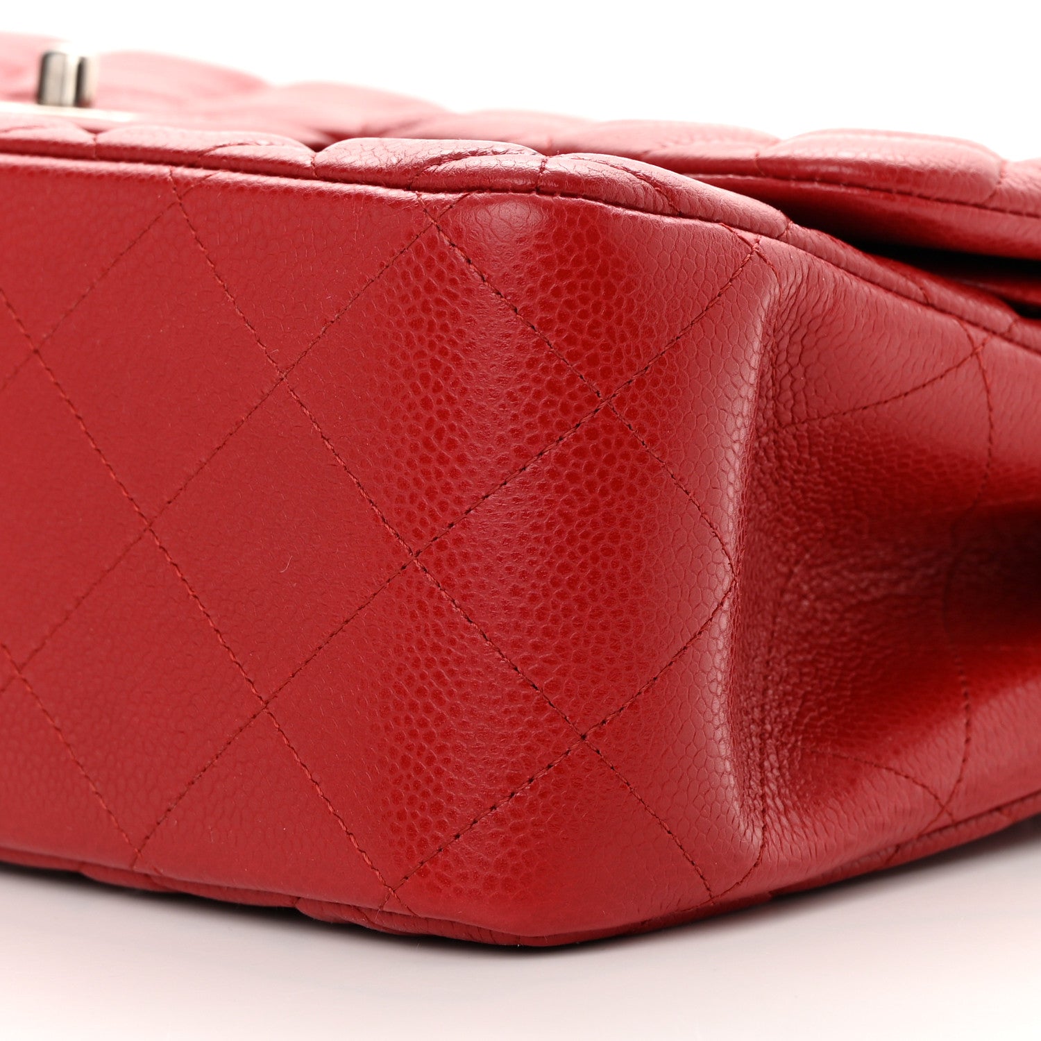 Chanel Caviar Quilted Jumbo Double Flap Red 10 of 11