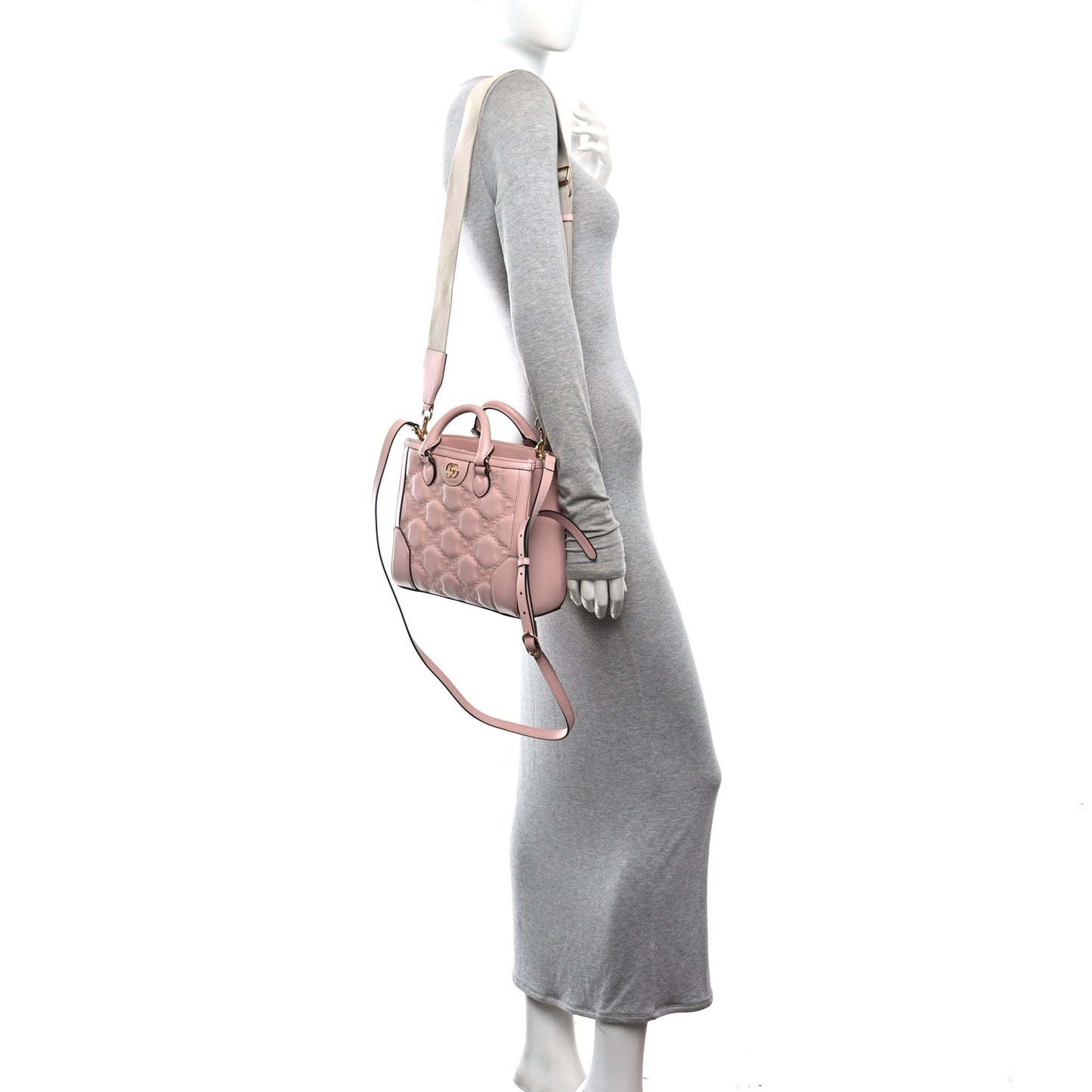 Calfskin GG Matelasse Mini Top Handle Bag Perfect Pink