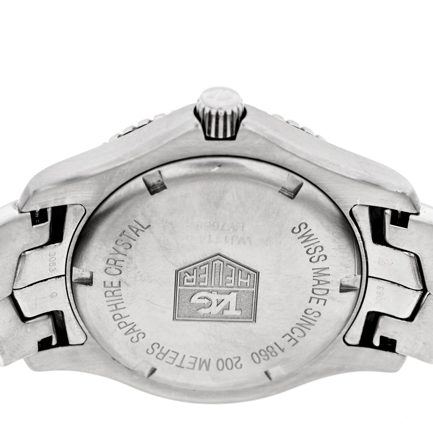 Stainless Steel Diamond Mother of Pearl 39mm Link Quartz Watch WJ1114