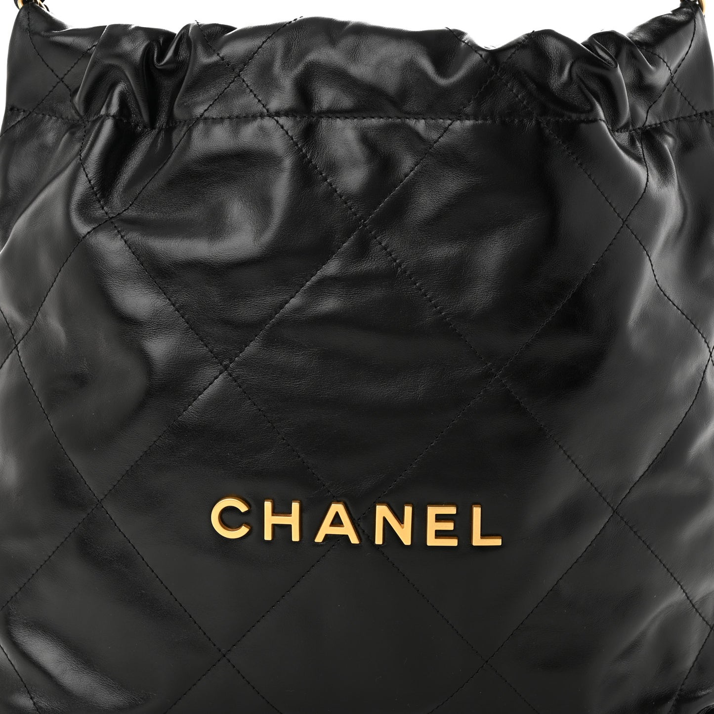 Shiny Calfskin Quilted Small Chanel 22 Black