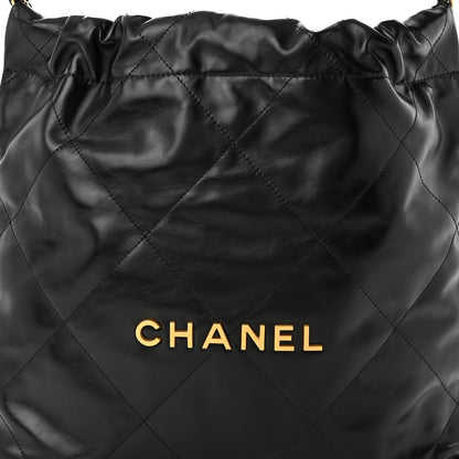 Chanel Shiny Calfskin Quilted Small Chanel 22 Black 9 of 12