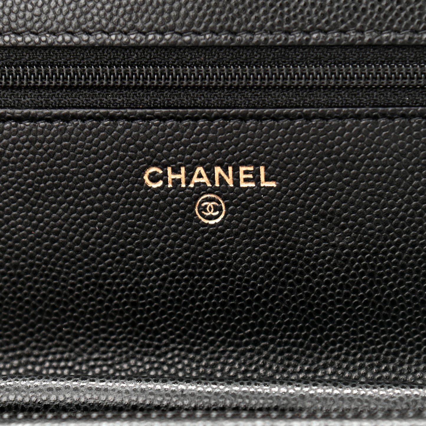 Caviar Quilted Crystal CC Wallet On Chain WOC Black