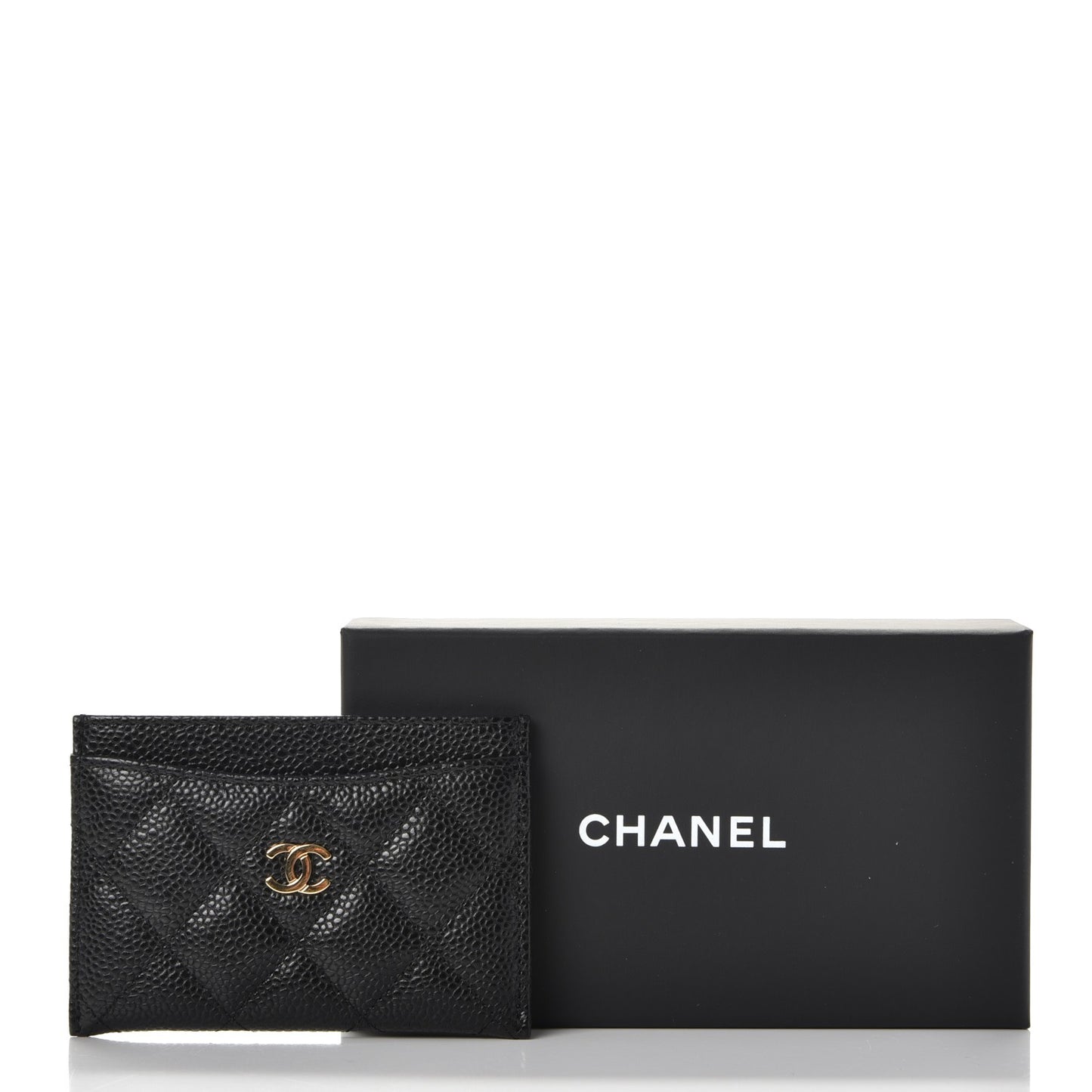 Caviar Quilted Card Holder Black