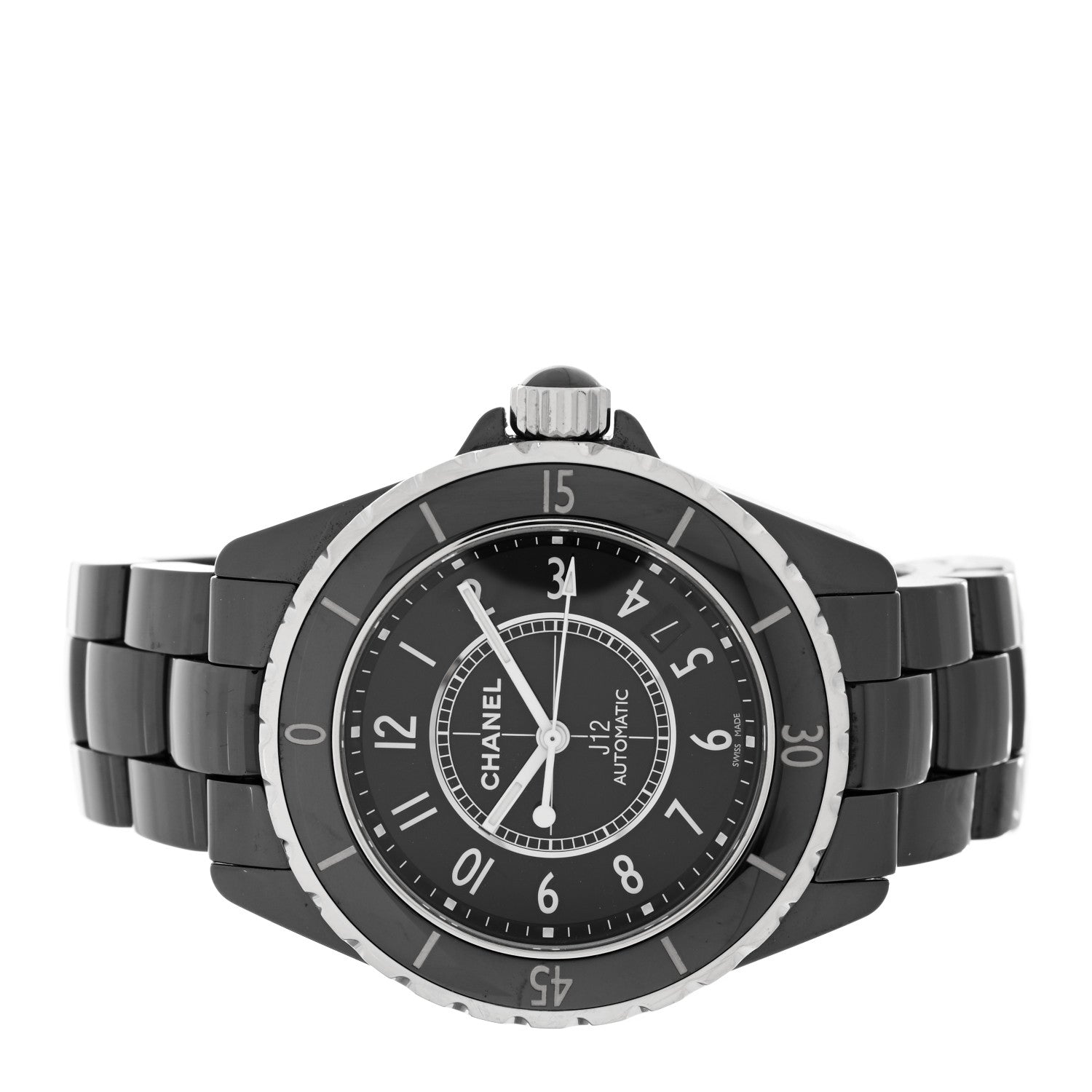 Chanel Stainless Steel Ceramic 38mm J12 Automatic Watch Black 2 of 5