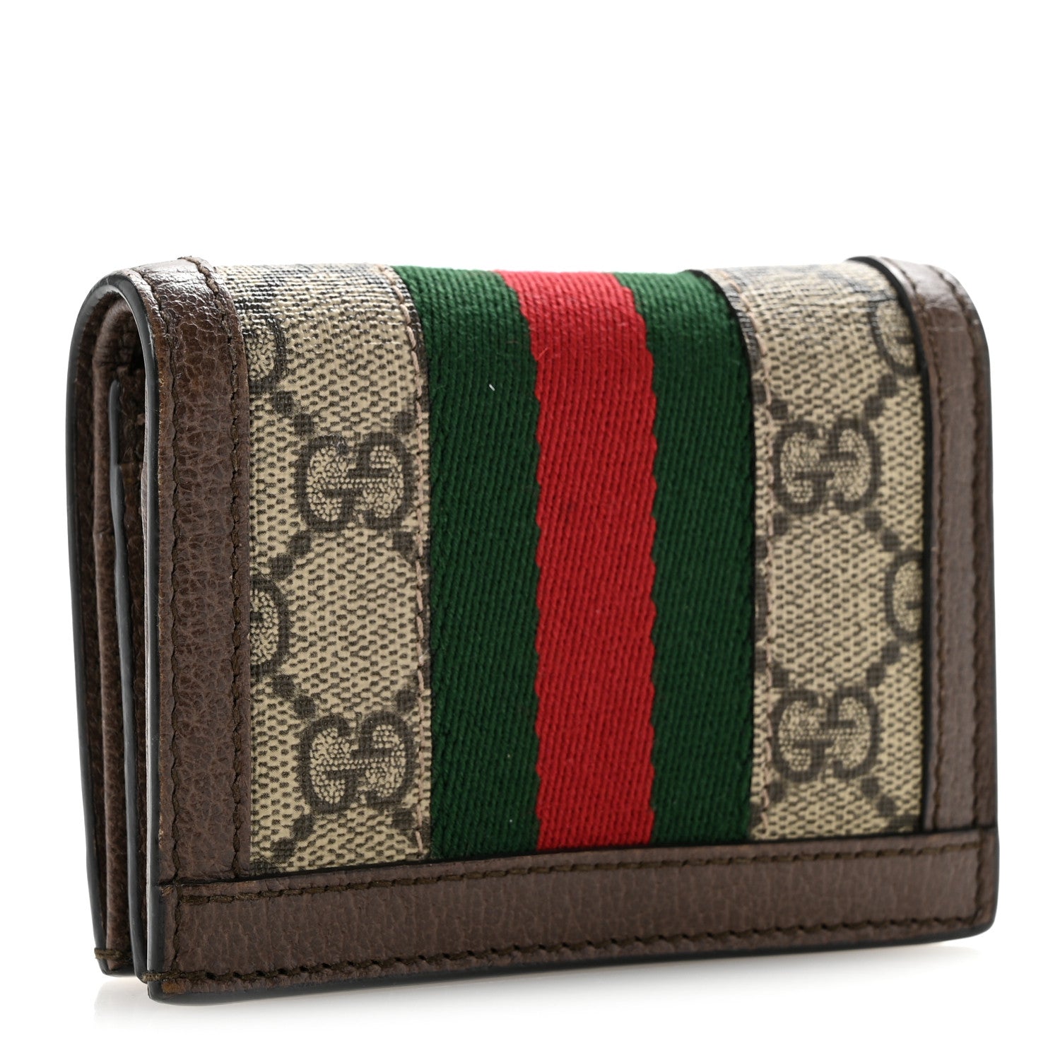 Gucci GG Supreme Monogram Web Ophidia Card Case Beige New Acero 3 of 11