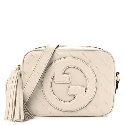 Gucci Sakai Be Green Calfskin Diagonal Stitched Small Blondie Shoulder Bag Mystic White 1 of 10