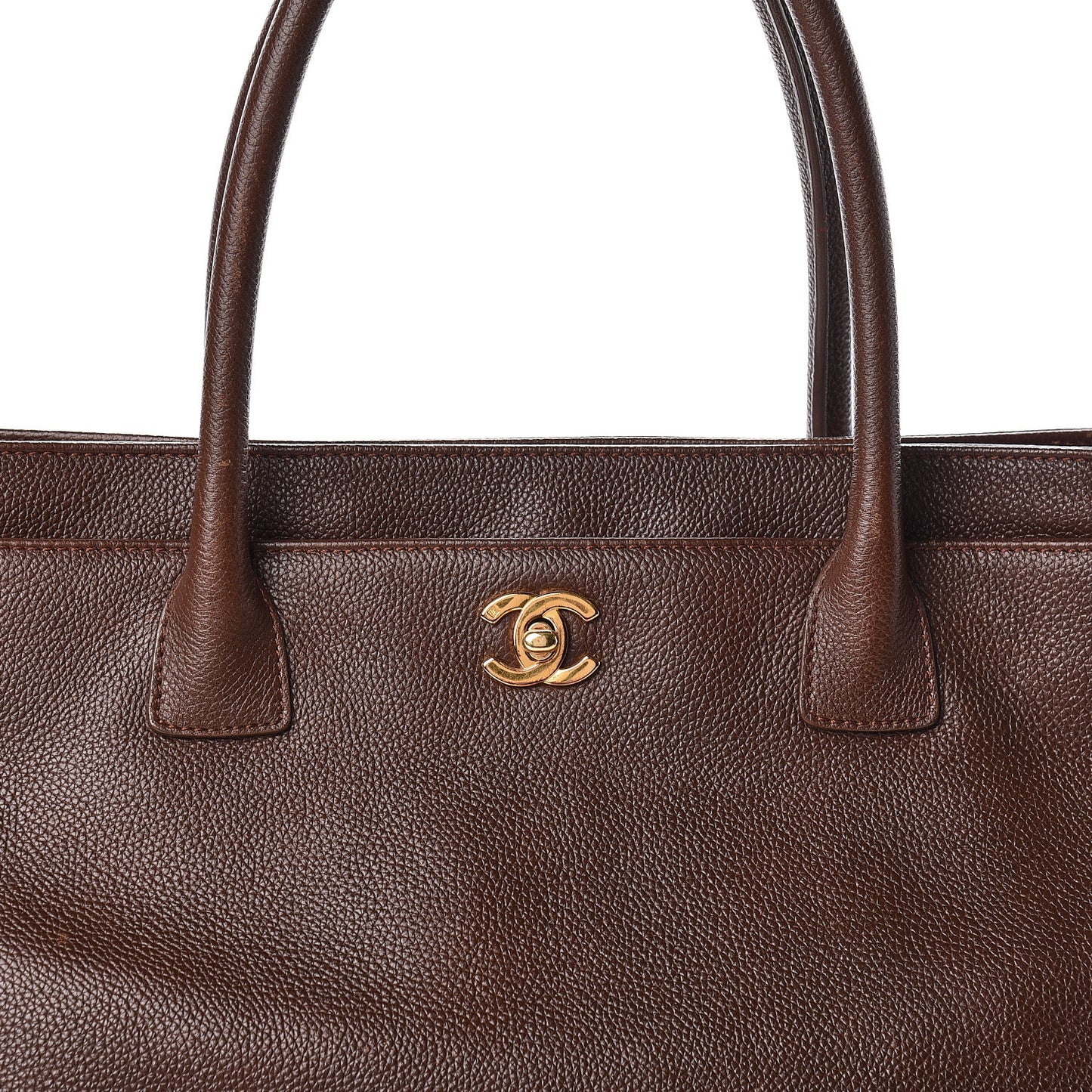 Calfskin Cerf Executive Shopper Tote Brown