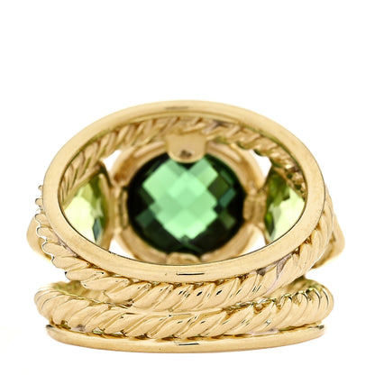 David Yurman 18K Yellow Gold Green Tourmaline Peridot Renaissance Ring 52 6 3 of 5