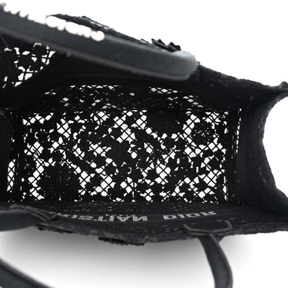 Christian Dior Embroidered D-Lace Medium Book Tote Black Multicolor 4 of 12
