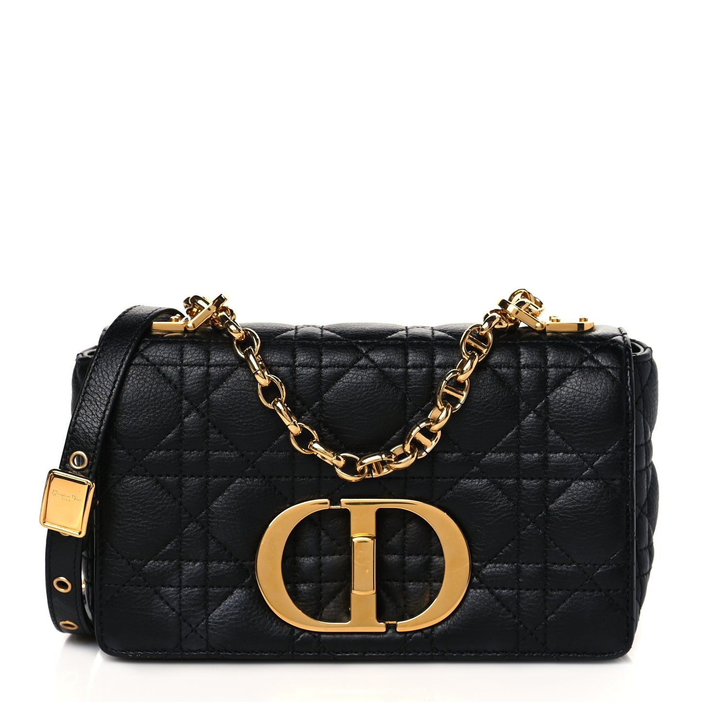 Calfskin Cannage Small Caro Bag Black