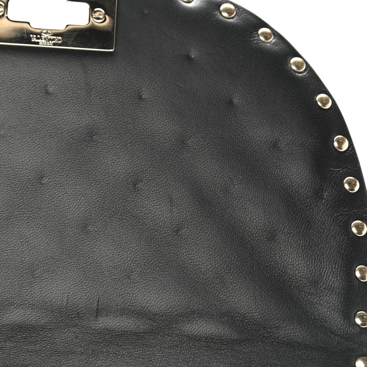 Valentino Garavani Patent Medium Rockstud Spike Halfmoon Saddle Bag Black 10 of 10