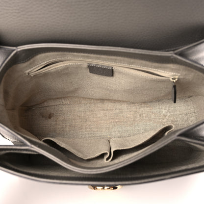 Gucci Dollar Calfskin Medium Interlocking G Top Handle Shoulder Bag Loess 5 of 10