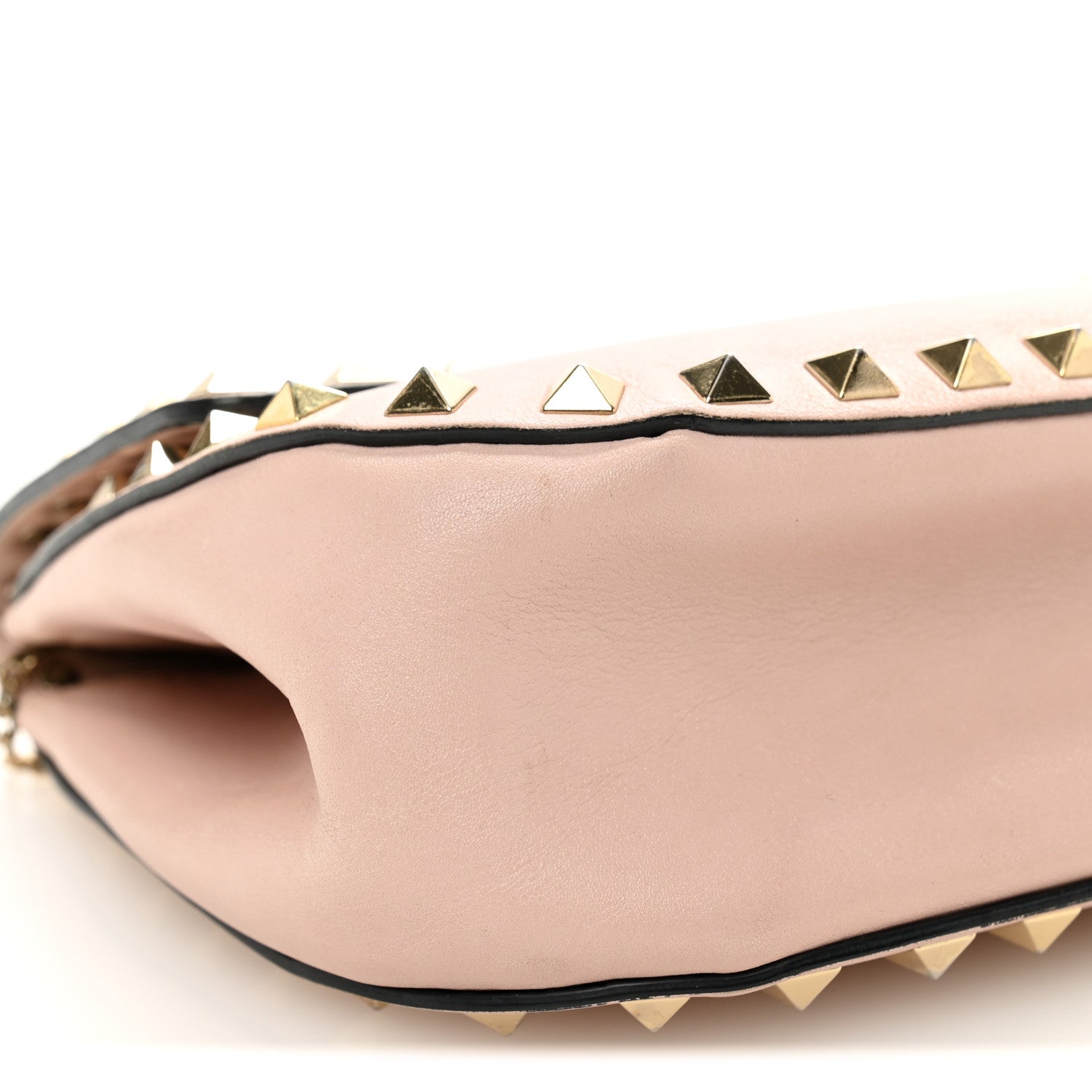 Valentino Garavani Calfskin Rockstud Crossbody Saddle Bag Water Rose 9 of 10