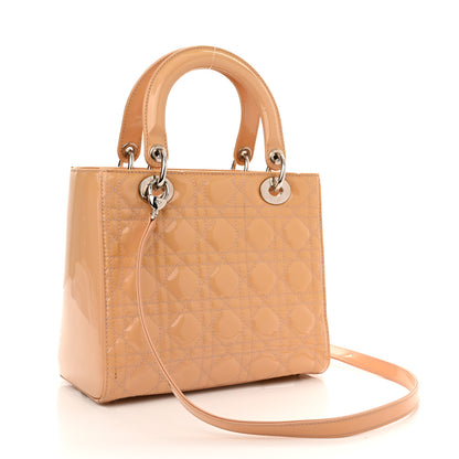 Christian Dior Patent Cannage Medium Lady Dior Beige 3 of 10