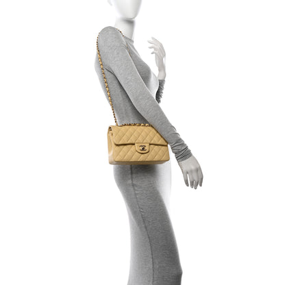Chanel Caviar Quilted Small Double Flap Yellow 2 of 12