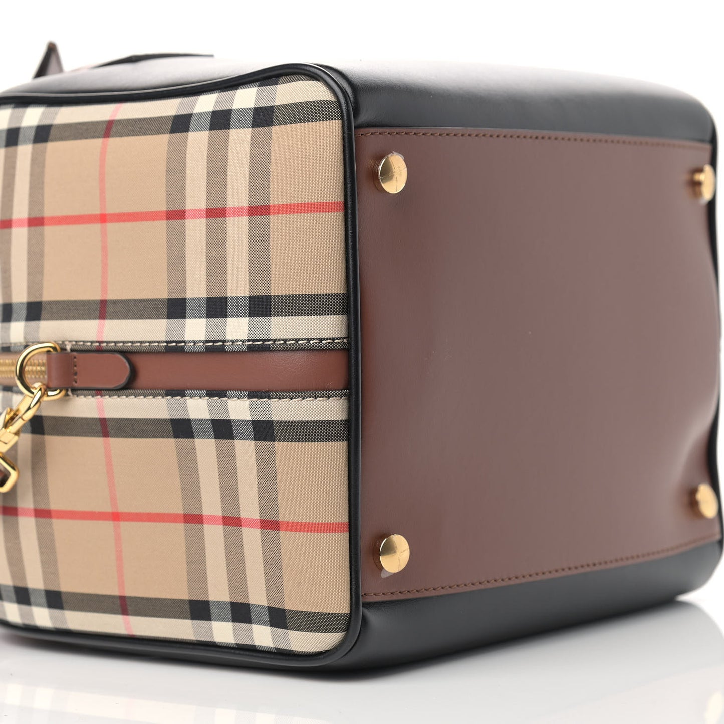 Smooth Calfskin Small Cube Bowling Bag Black