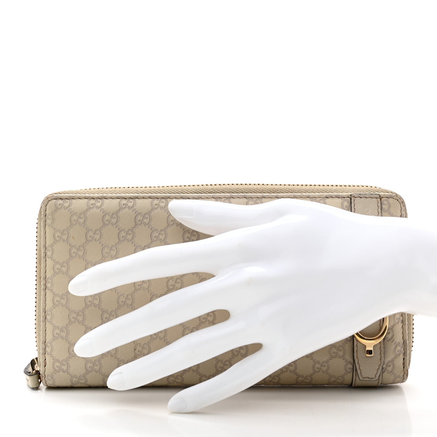 Microguccissima Nice Zip Around Wallet Off White