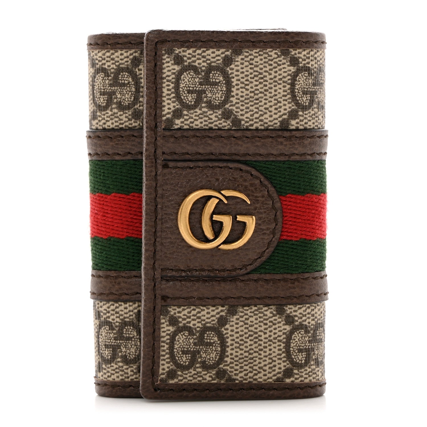 Gucci GG Supreme Monogram Web Ophidia 6 Key Holder Case Beige New Acero 1 of 8