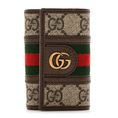 Gucci GG Supreme Monogram Web Ophidia 6 Key Holder Case Beige New Acero 1 of 8