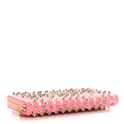 Christian Louboutin Calfskin Panettone Spiked Zip Around Wallet Pink 4 of 7