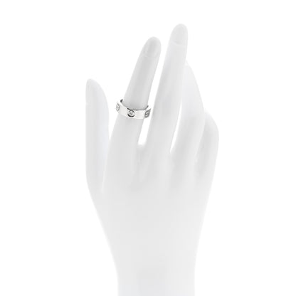 Cartier 18K White Gold 3 Diamond 5.5mm LOVE Ring 52 6 2 of 4
