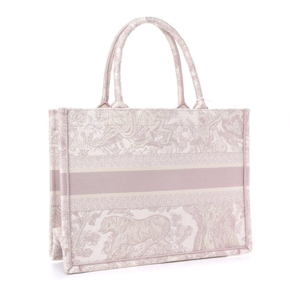 Christian Dior Canvas Embroidered Medium Dioriviera Toile De Jouy Book Tote Rose 3 of 9