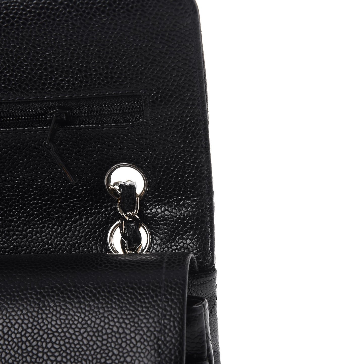 Caviar Quilted Small Double Flap Black
