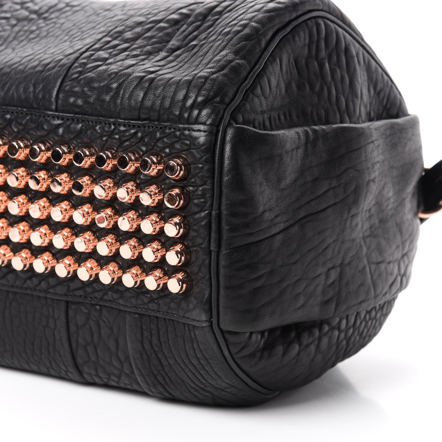 Alexander Wang Pebbled Lambskin Rocco Black Rose Gold Hardware 7 of 9