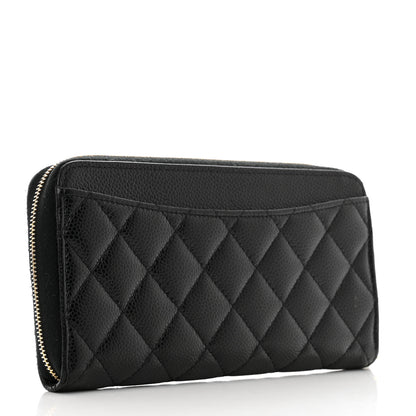 Chanel Caviar Quilted Large Gusset Zip Around Wallet Black 3 of 9