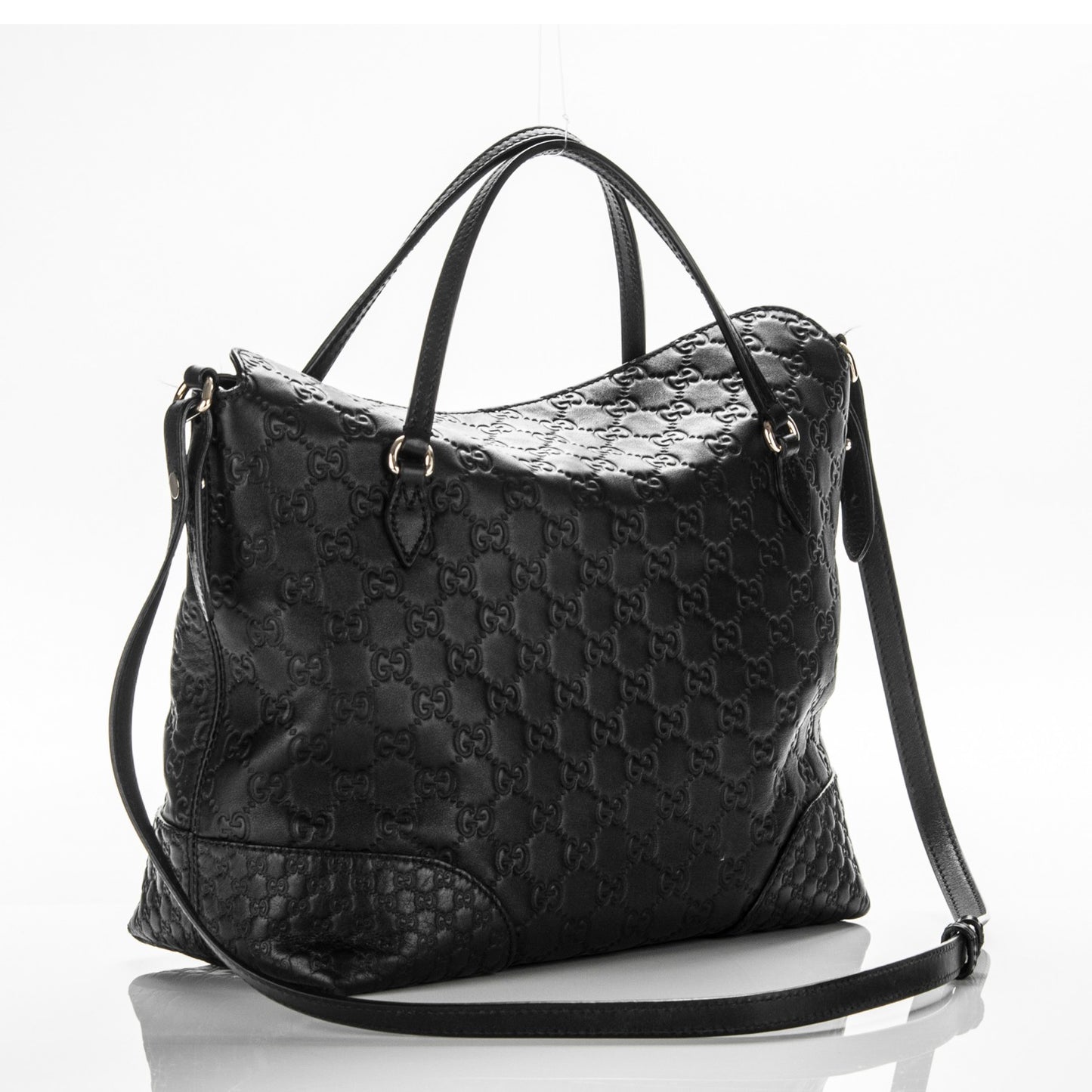 Guccissima Medium Bree Foldover Tote Black