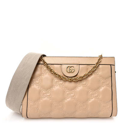 Gucci Calfskin GG Matelasse Small Slim Chain Shoulder Bag Naturale 1 of 12