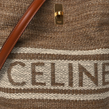 Celine Canvas Smooth Calfskin Logo Bucket 16 Bag Beige Tan 8 of 10