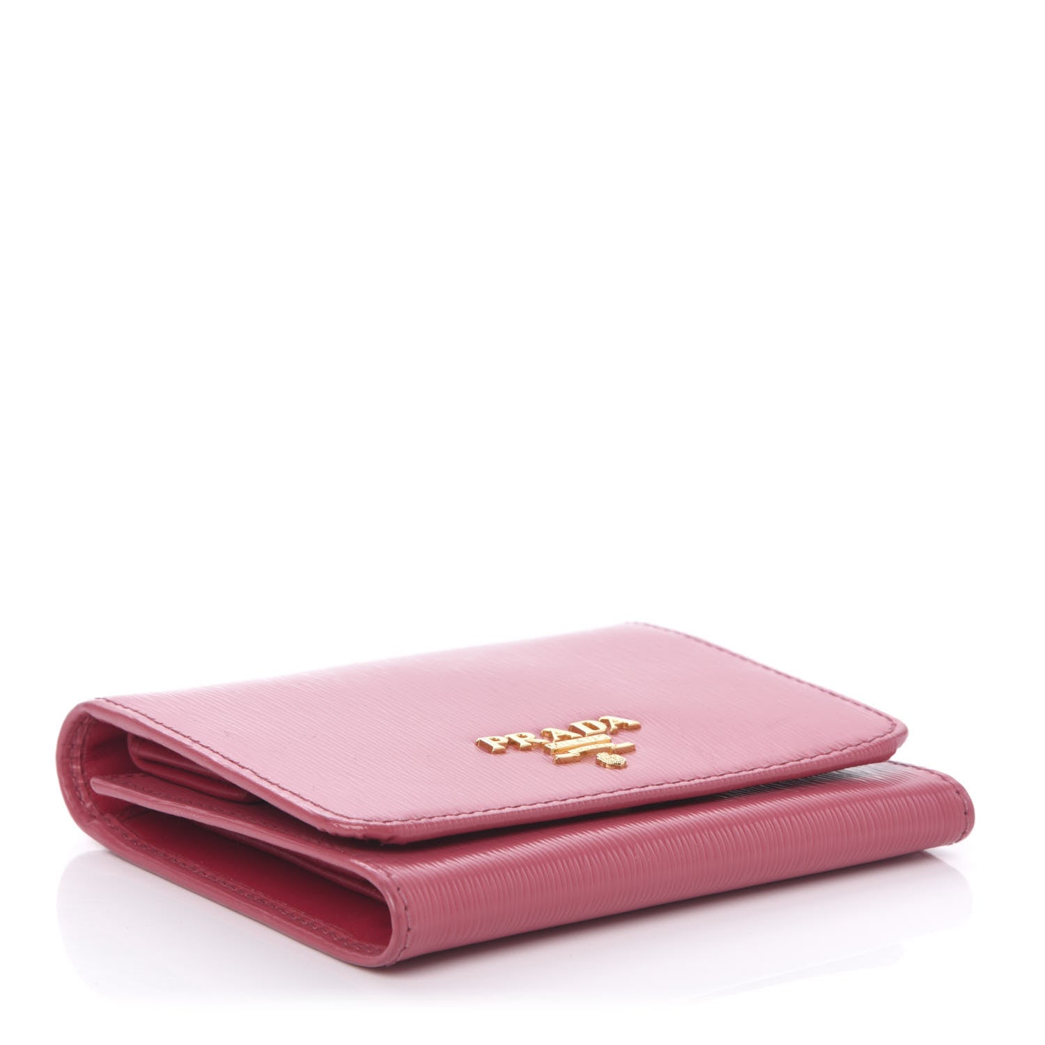Prada Vitello Move Tri-Fold Compact Wallet Peonia 4 of 8