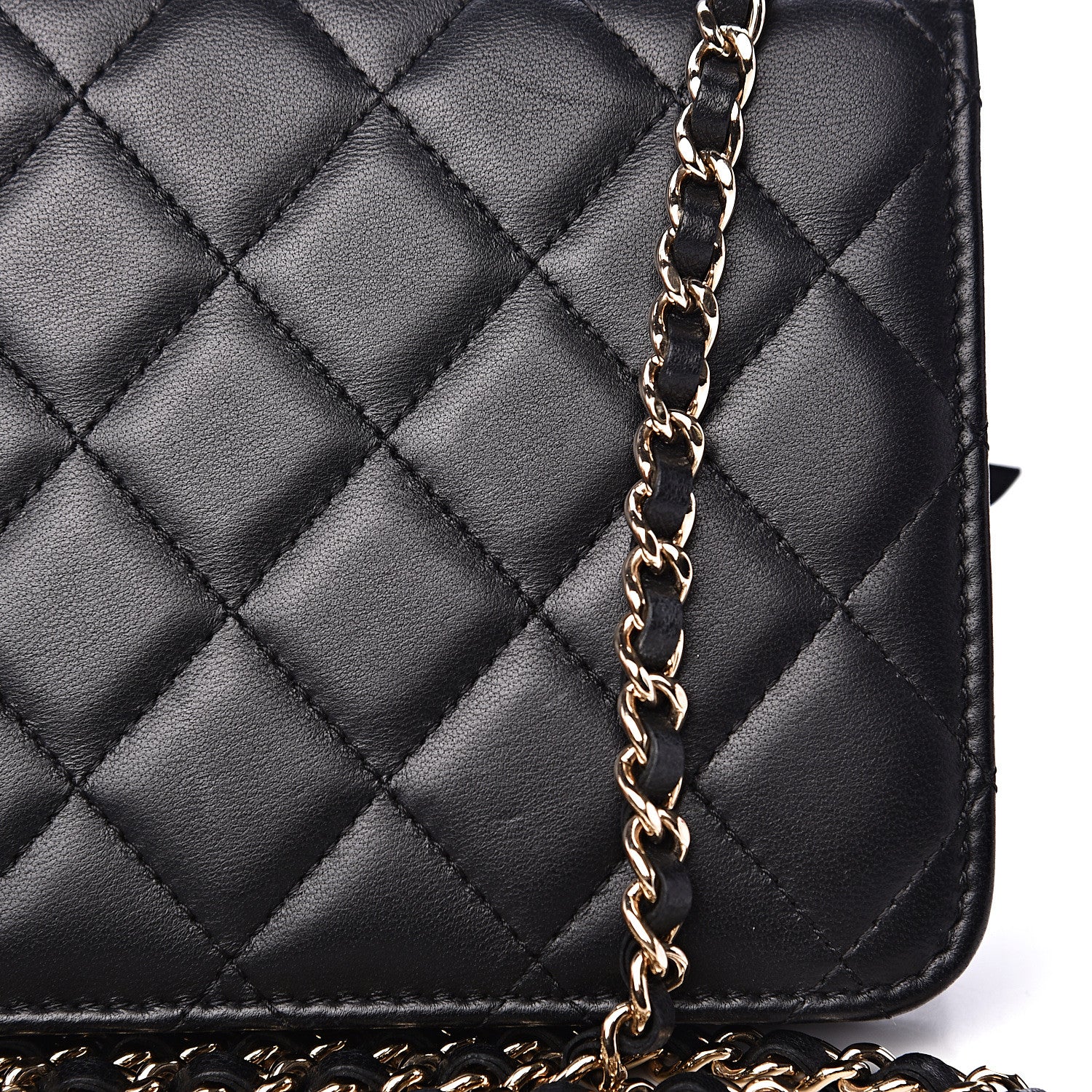 Chanel Lambskin Quilted Trendy CC Wallet On Chain WOC Black 12 of 15