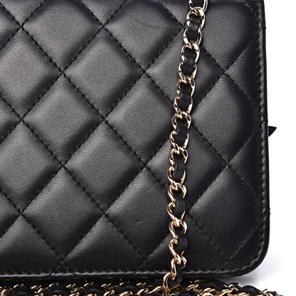 Chanel Lambskin Quilted Trendy CC Wallet On Chain WOC Black 12 of 15