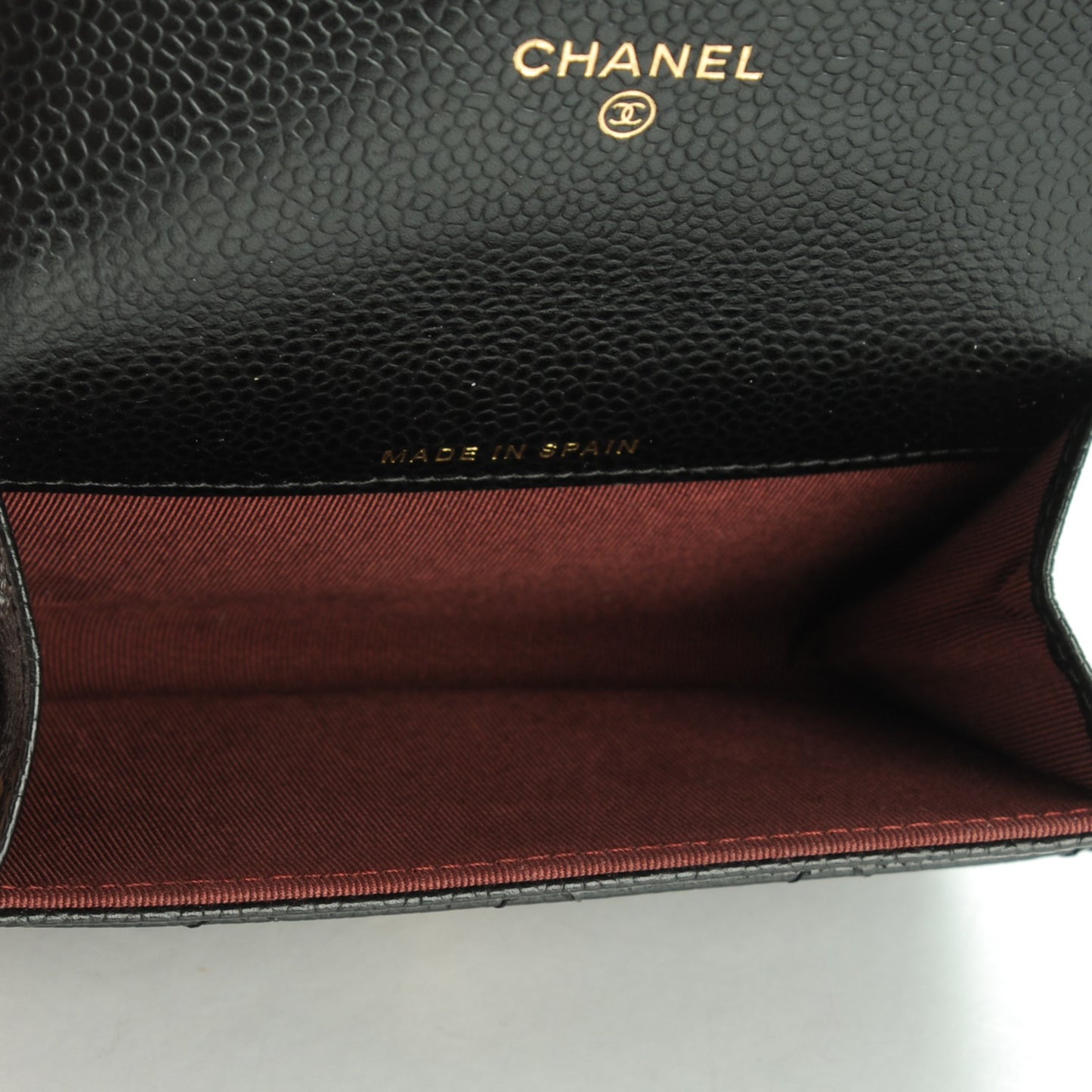 Caviar Quilted Flap Card Holder Black