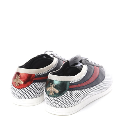 Gucci Calfskin Web Falacer Sneakers 7.5 White Blue Red 4 of 9